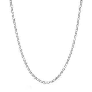 Sterling Silver Flat Anchor Link Chain Necklace