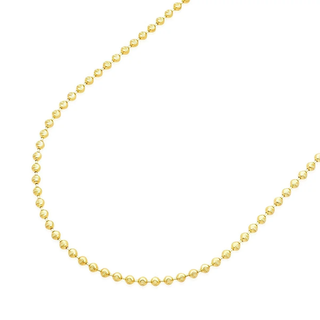 14K Yellow Gold Plated 925 Sterling Silver 2mm Bead Chain