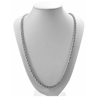 3mm Solid .925 Sterling Silver Rope Chain