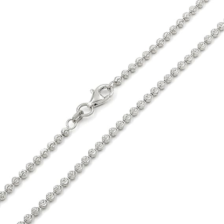.925 Sterling Silver Italian Moon Cut Ball Chain