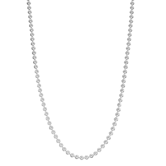 .925 Sterling Silver Italian Moon Cut Ball Chain