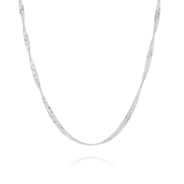 Genuine Italian Sterling Silver Singapore Link Chain