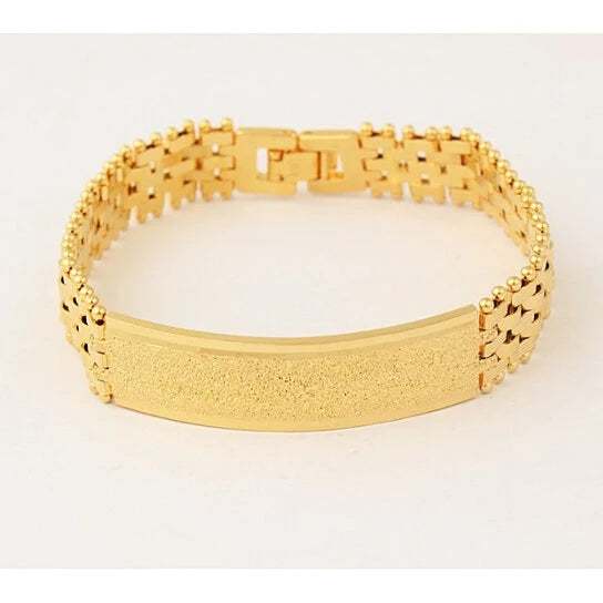18K-Yellow-Gold-Filled Unisex Band ID Bracelet