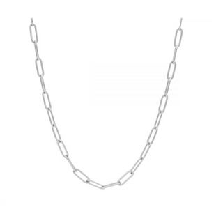 .925 Sterling Silver Classic Paperclip Necklace 4.8mm
