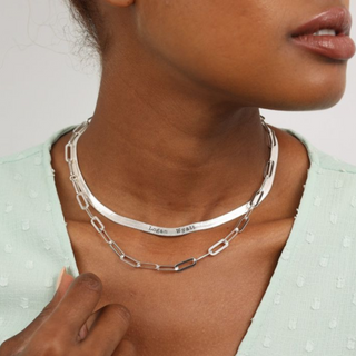 .925 Sterling Silver Classic Paperclip Necklace 4.8mm