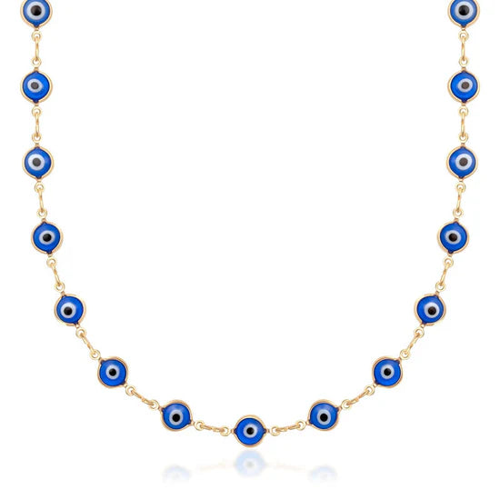 18K Gold Plated Evil Eye Necklace - Made In Brazil