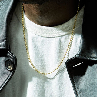 14K Yellow Gold Plated 925 Sterling Silver 2mm Bead Chain